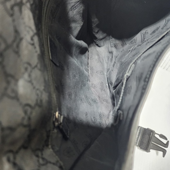 Authentic GUCCI Imprime Monogram Medium Double Buckle Flap Messenger Bag Black - Picture 6 of 16